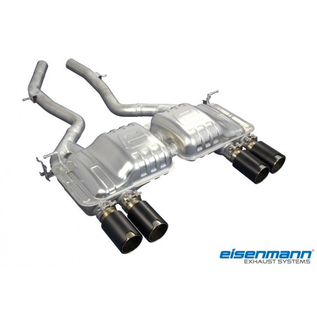 BMW F80 Eisenmann Sport Rear Muffler "LeMans"- Chrome/Black tips, 4x90mm