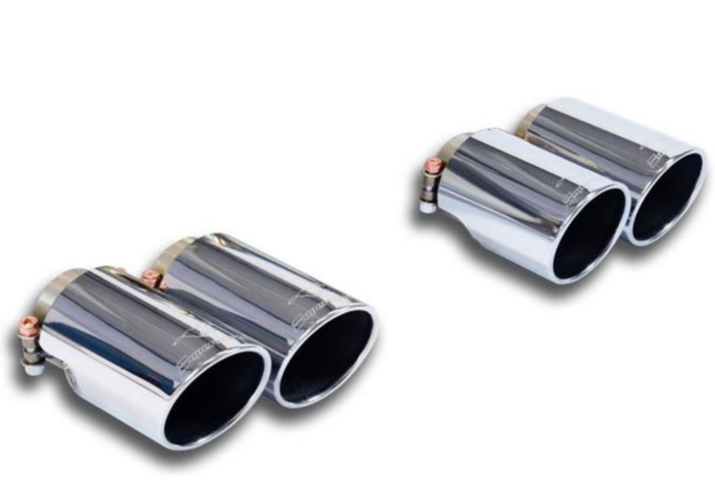 BMW F80 Supersprint tailpipes- Rolled, Chrome, 4x90mm