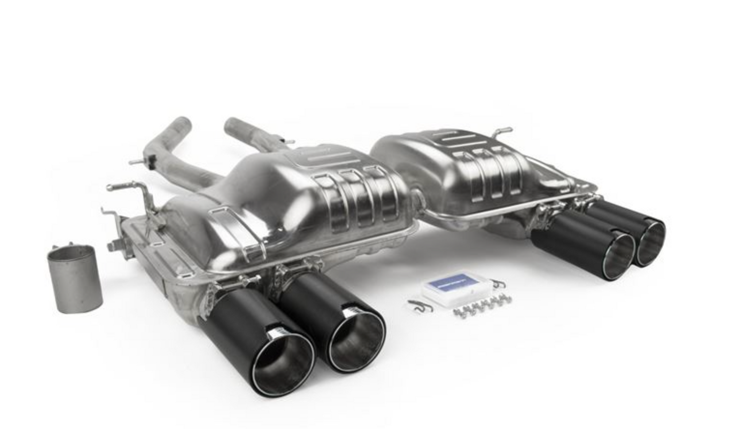 BMW F80 Eisenmann Sport Rear Muffler- Chrome/Black Tips, 4x90mm