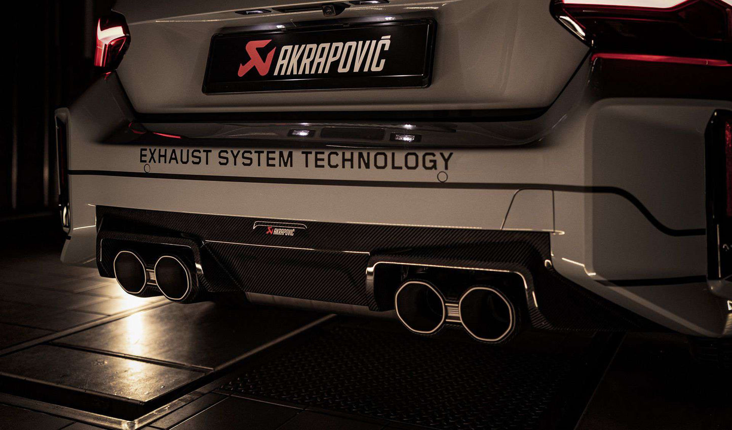 BMW G87 Akrapovic rear carbon fiber diffuser - high gloss